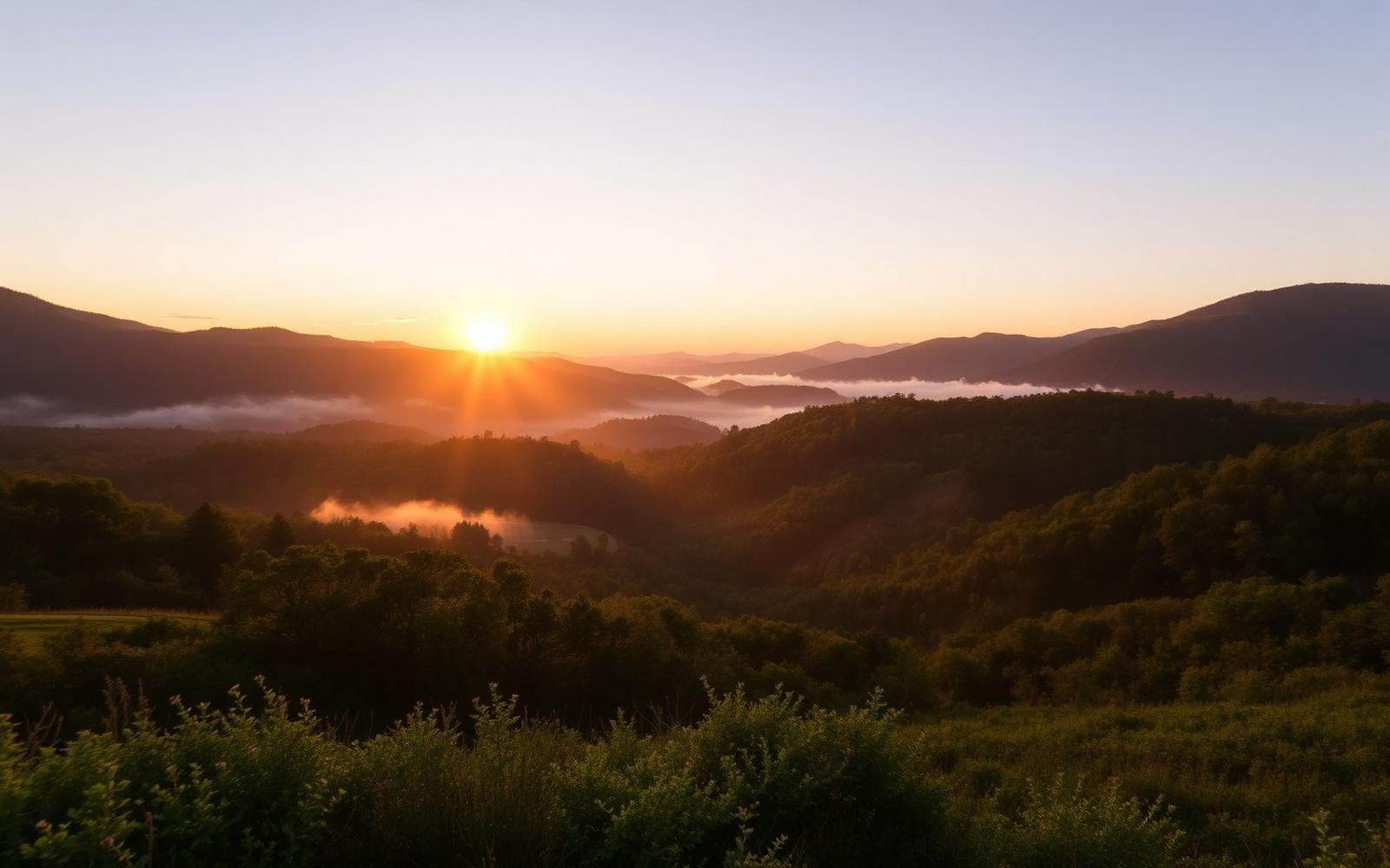 Vermont mountains at dawn